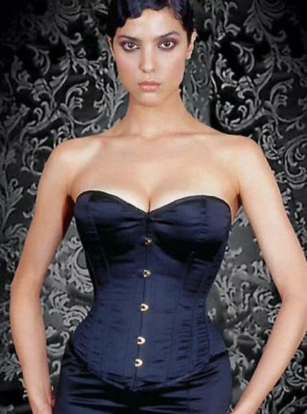 Revanche De La Femme Satin Vollbrustkorsett Schwarz