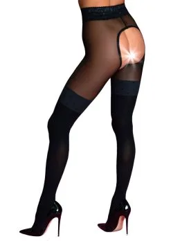Amour Secretary Ouvert-Strumpfhose Schwarz