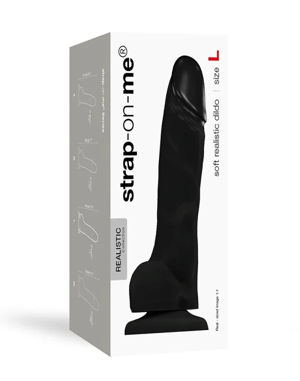Strap-on-me Soft Realistic Dildo Schwarz L – Bild 2