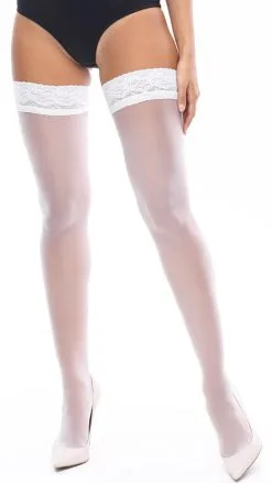 Miss O Spitzen-Hold-ups Weiß