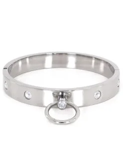 Stahlhalsband Mit Glitzersteinen