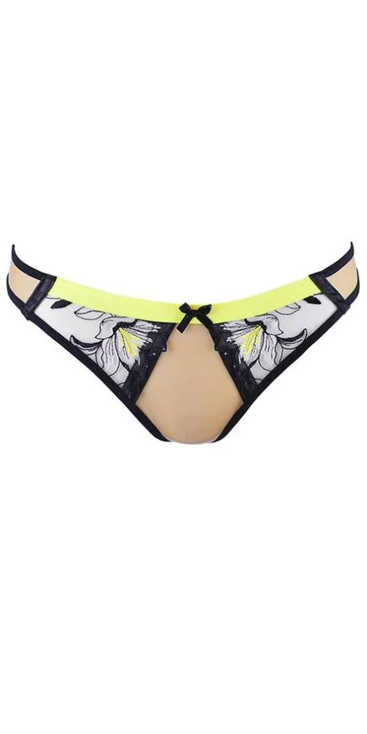 Axami String Mit Blütenstickerei