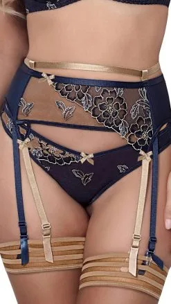 Axami Strumpfhalter Blau-Beige