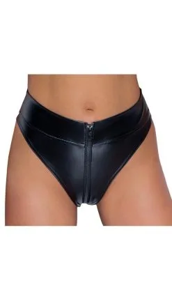 Noir Handmade Taillenhoher Wetlook-Slip