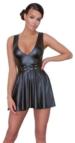 Tailliertes Wetlook-Kleid
