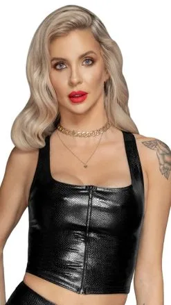 Noir Handmade Top In Schlangenoptik