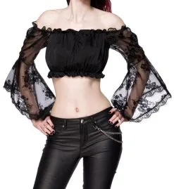 Top Mit Trompetenärmeln