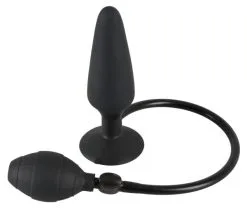 True Black Inflatable Butt Plug
