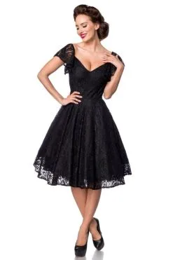 BELSIRA Vintage Spitzen-Kleid Schwarz