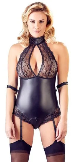 Wetlook Fesselbody Mit Spitze