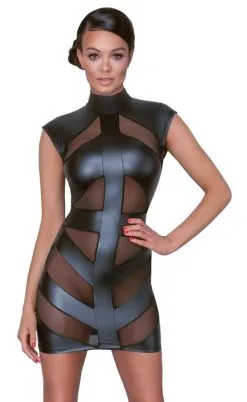 Wetlook-Kleid Mit Powernet-Einsätzen