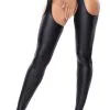 Miss O Wetlook Straps-Strumpfhose Schwarz