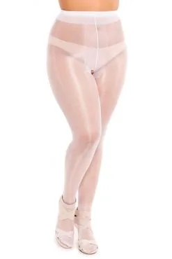 Glamory XXL Ouvert-Strumpfhose Weiß
